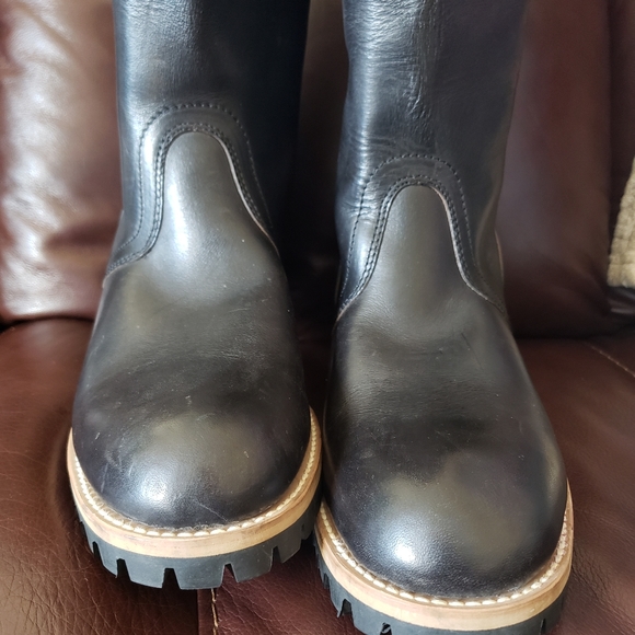 Men Replay Leather Pull Up Biker Boots - Picture 3 of 14